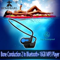 ipx68 waterproof swim bone conduction k3 16gb mp3 player bluetooth 2in1 headset running fitness sport summer swimming earphone