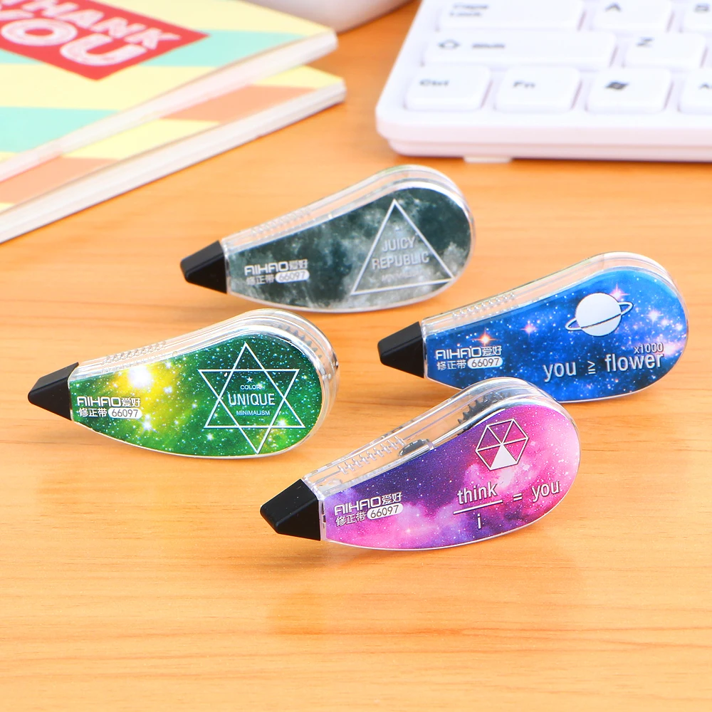 

4Pcs/lot Novelty Galaxy Correction Correcting Tape Stationery Corrector Papeleria Student Gift School Supplies