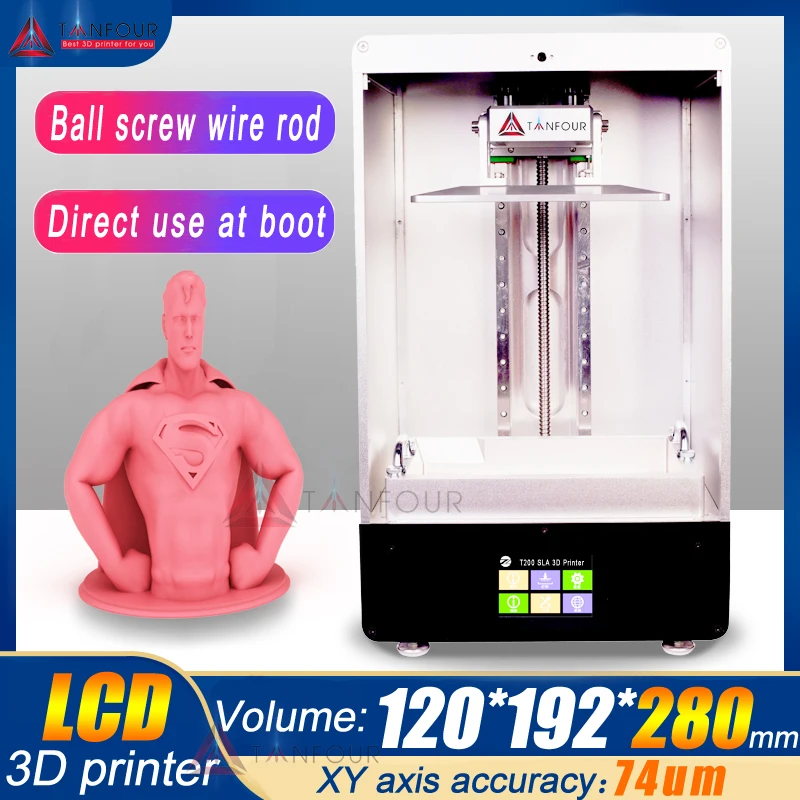 280 мм* 192*120 мм TIANFOUR 8,9 дюймов T280 T200 SLA/lcd/DLP Смола 3d принтер большой объем печати светильник для вылечения 405nm УФ-смола