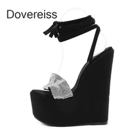 dovereiss fashion summer womens shoes elegant platform gothpunk wedges waterproof ankle strap sandales sexy consice 41 42