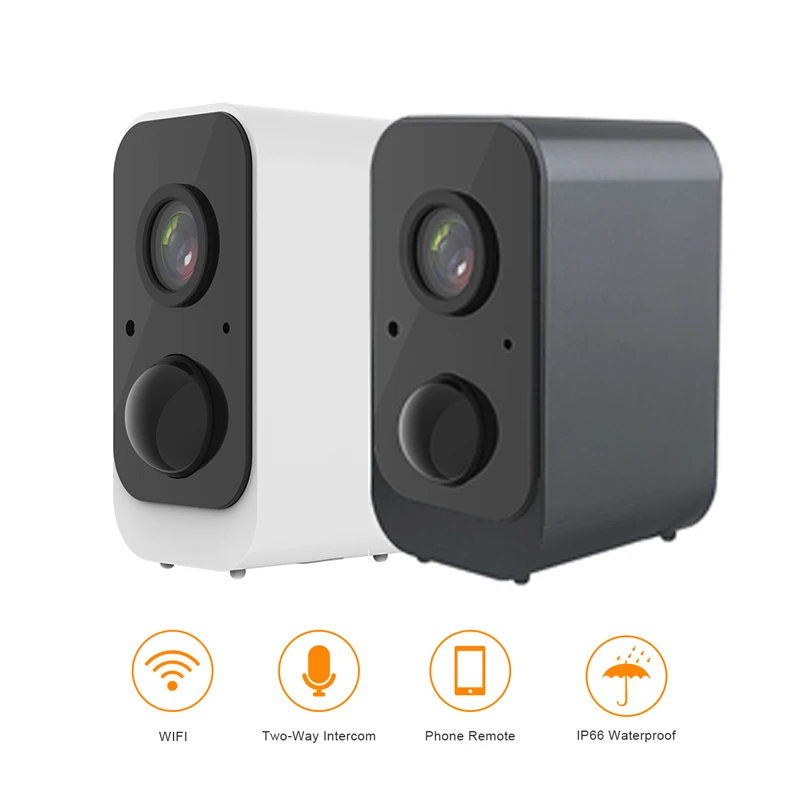 

Pripaso 1080P HD Outdoor Security IP WiFi Camera Waterproof Rechargeable Battery Cam Wireless Battery Powered 2 Colors Available