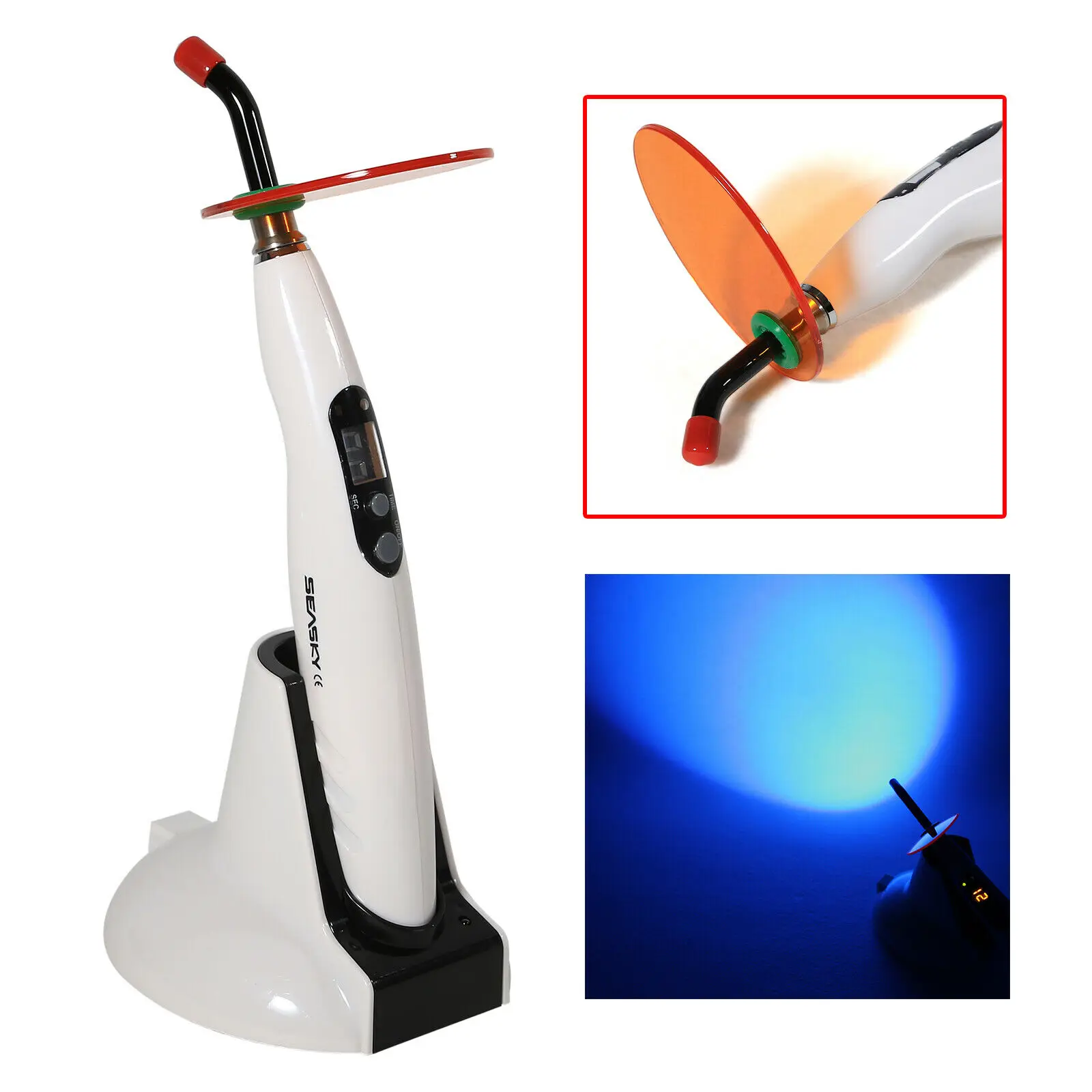 

Dental LED 5W Curing Light Cure Lamp1400mW/cm² Four Working Modes LED-B Wireless Cordless Composite Resin Woodpecker Style