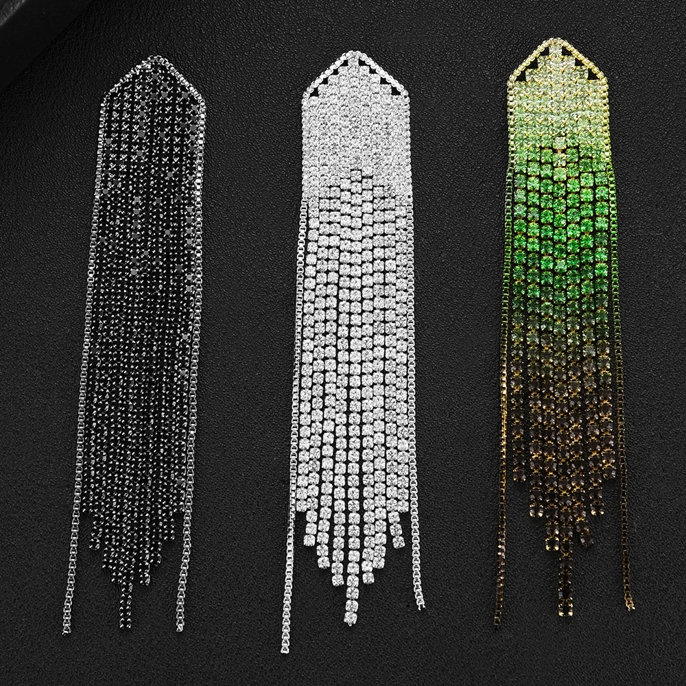 

Gorgeous Luxury Long Dangle Earrings For Women Multicolor Ear Drops Copper Material CZ Stone Micro Pave Setting Jewelry Earrings