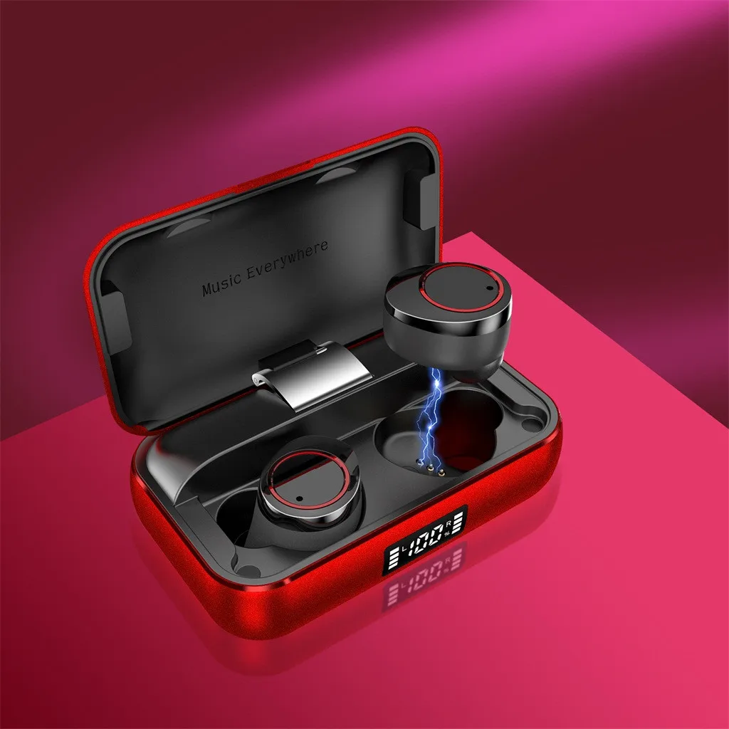 Беспроводные наушники Mosunx Bluetooth 5.0 TWS X13 BT Спортивные водонепроницаемые с мобильной зарядкой Smart In-Ear 2600 mAh.