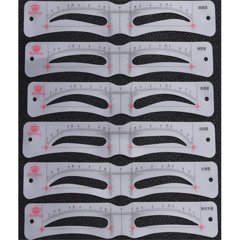 12 стилей фиксируемый трафарет для бровей Уход шейпер шаблон многоразовые
