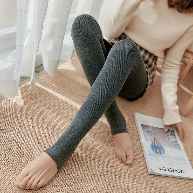 Новые весенне зимние женские колготки полосатые бархатные Чулочные изделия