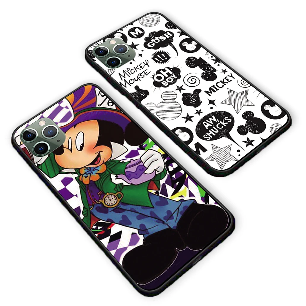 Милый сердитый Микки Минни комикс для iPhone 5 5S 6 6s 7 8 Plus X XS XR 11 Pro Max черный чехол ТПУ чехол