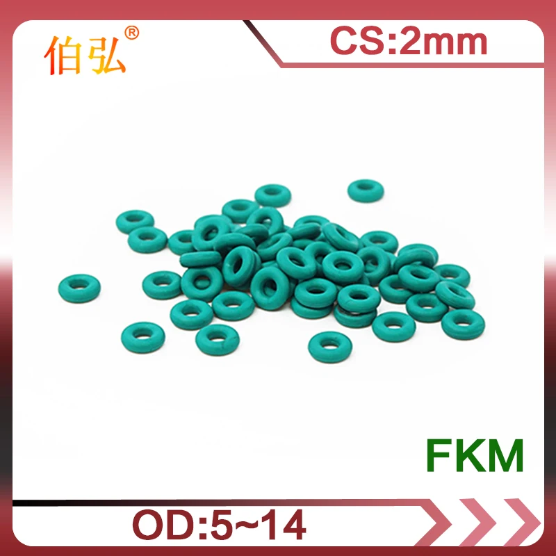 

Fluororubber O-Ring 10PCS/lot FKM Sealing CS 2mm OD5/6/7/8/9/10/11/12/13/14mm O-Ring Seal Gasket Ring