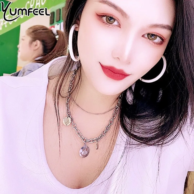 Yumfeel новые женские модные ожерелья чокеры из нержавеющей стали ювелирные изделия