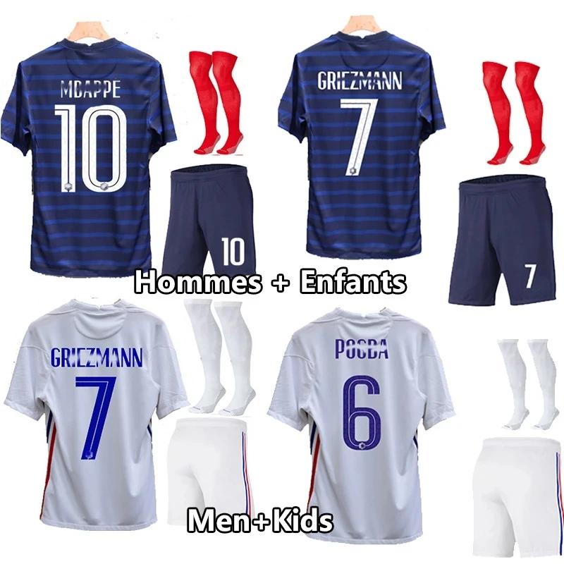 

BENZEMA kids Maillot de football pour hommes, coupe europenne, France, MBAPPE GRIEZMANN POGBA KANTE 2020 2021