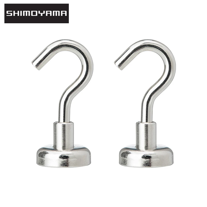 

SHIMOYAMA 2Pcs Strong Magnetic Hooks Heavy Duty Neodymium Magnet Wall Hooks Key Hanger Hanging Home Kitchen Storage Organization