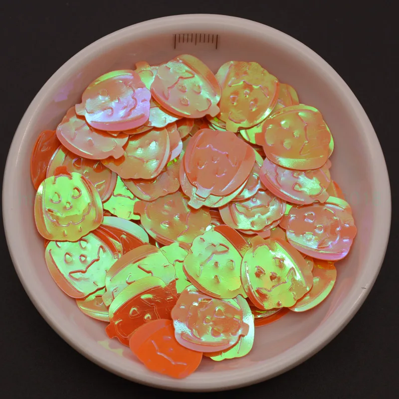 25 г 16*18 мм в форме головы тыквы на Хэллоуин из ПВХ блестки россыпью для украшения