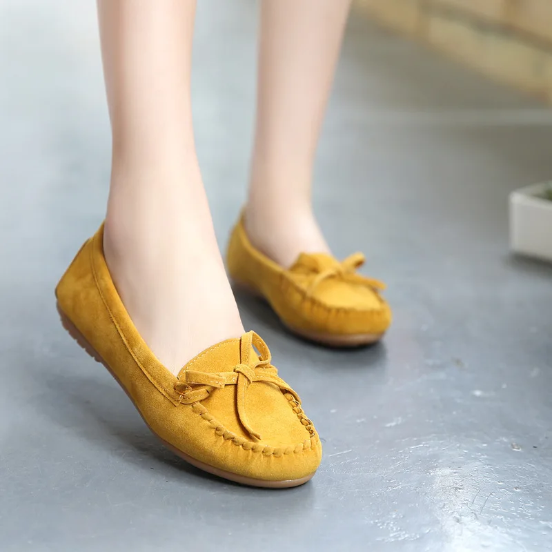 Женские туфли на плоской подошве повседневные Нескользящие Туфли с круглым