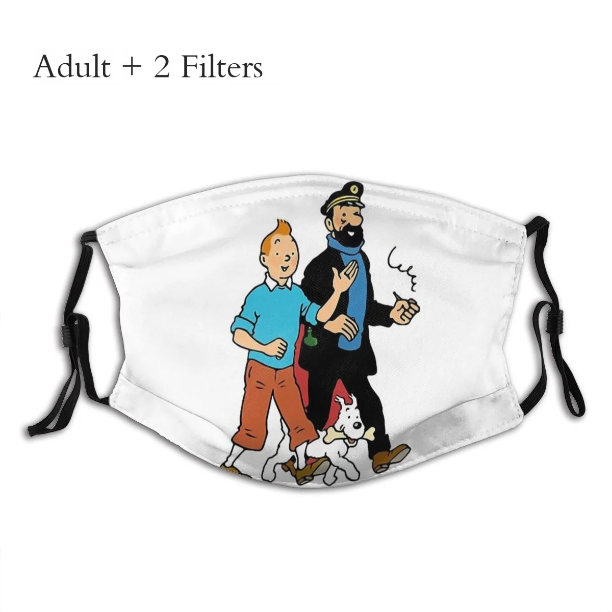 

Captain Adulte Mask The Adventures of Tintin Snowy Haddock Calculus Comics Fabric Dustproof New Mascarilla With Filters