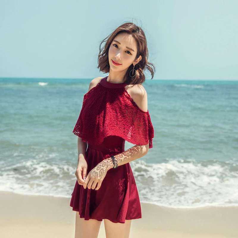 Цельный купальник юбка консервативный сплошной с подкладкой на косточках живот