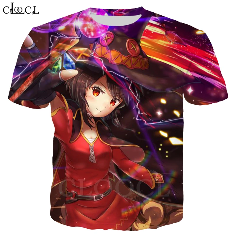 Футболка с 3D принтом для мужчин и женщин Megumin Konosuba Классический тренировочный