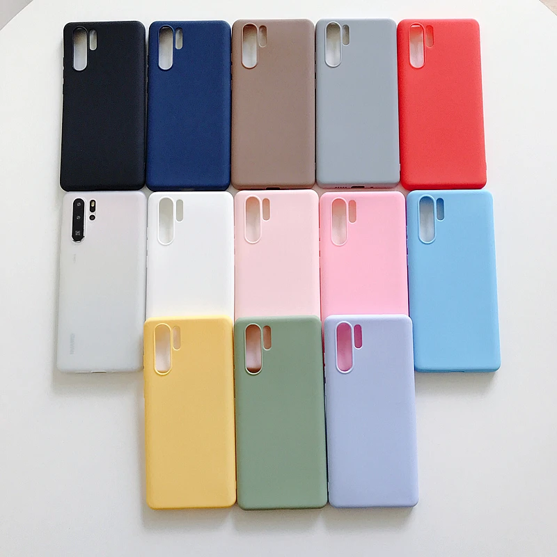

Soft TPU Plain Color Phone Case For Huawei P40 P30 Lite Pro Y9 2019 Y7 Prime Y6 Pro Y5 Matte Silicone Back Cover Shell Funda