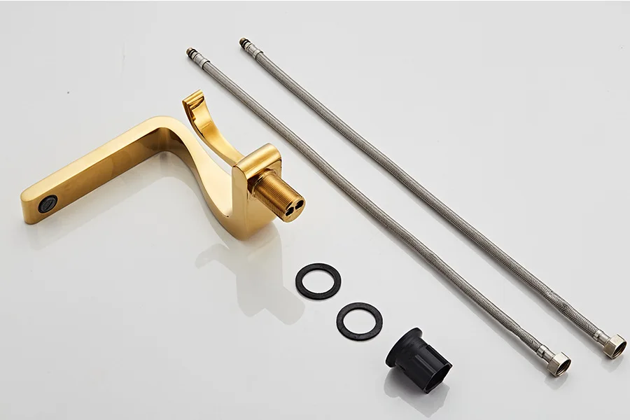 

Tuqiu Basin Faucet Gold Bathroom Faucet Mixer Tap Brass Wash basin Faucet Hot and Cold Sink Faucet New Modern