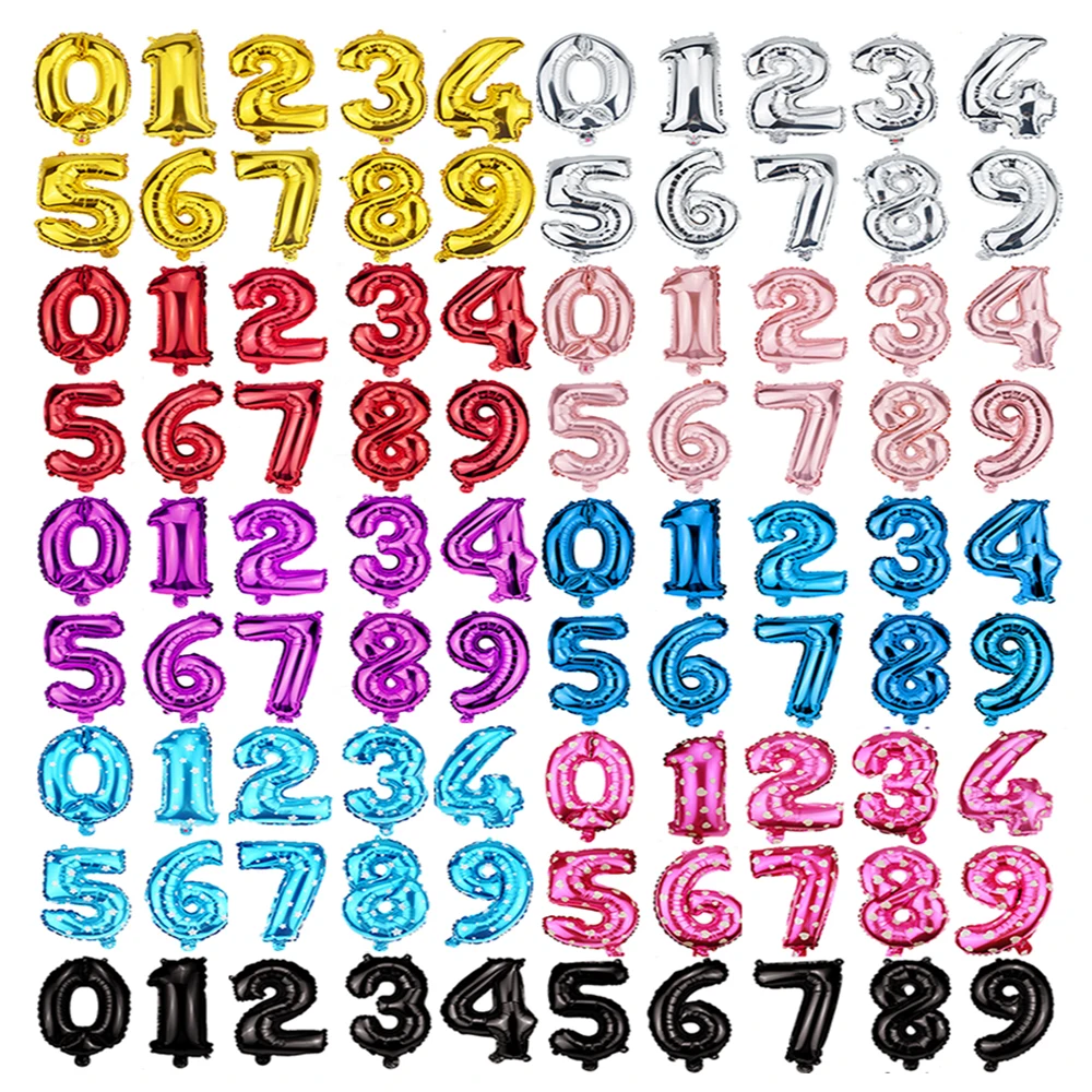 40 дюймов Большой фольгированные шары на день рождения Воздушные гелиевые цифры