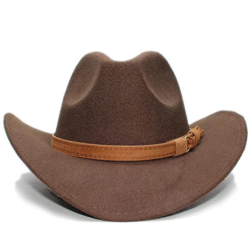 Шапка котелок в ковбойском стиле для детей и взрослых шляпа из шерсти с широкими