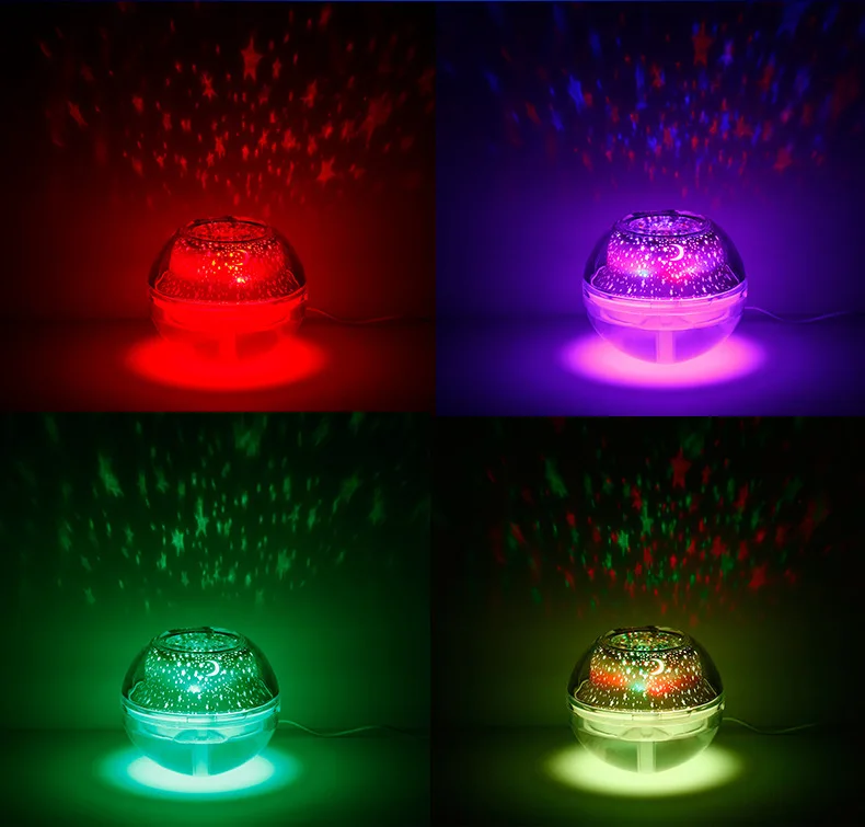 USB creative home colorful projection air purification humidifier night light crystal large capacity | Дом и сад