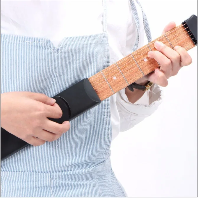

Six frets pocket guitar portable climbing grid trainer, hand chord conversion practice finger trainer