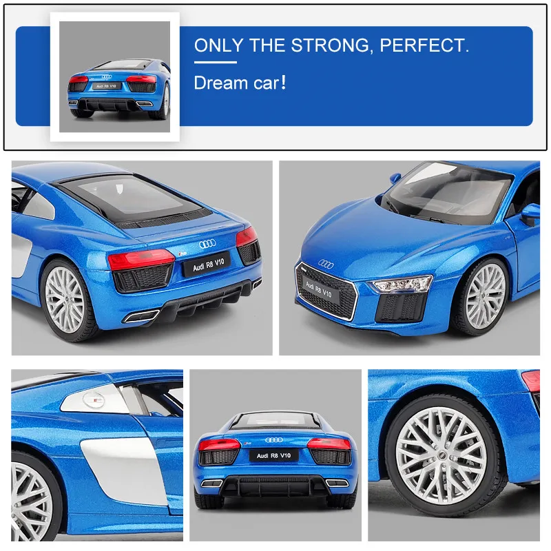 Welly 1:24 2016 Audi R8 V10 игрушечной модели сплава литья под давлением автомобилей ребенка