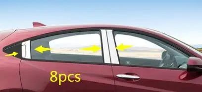 style 1 Ручка для автомобиля сталь стекло гарнир столб средней колонке полосы декоративная панель для Honda HR-V вариабельности сердечного ритма - Название цвета: style 1
