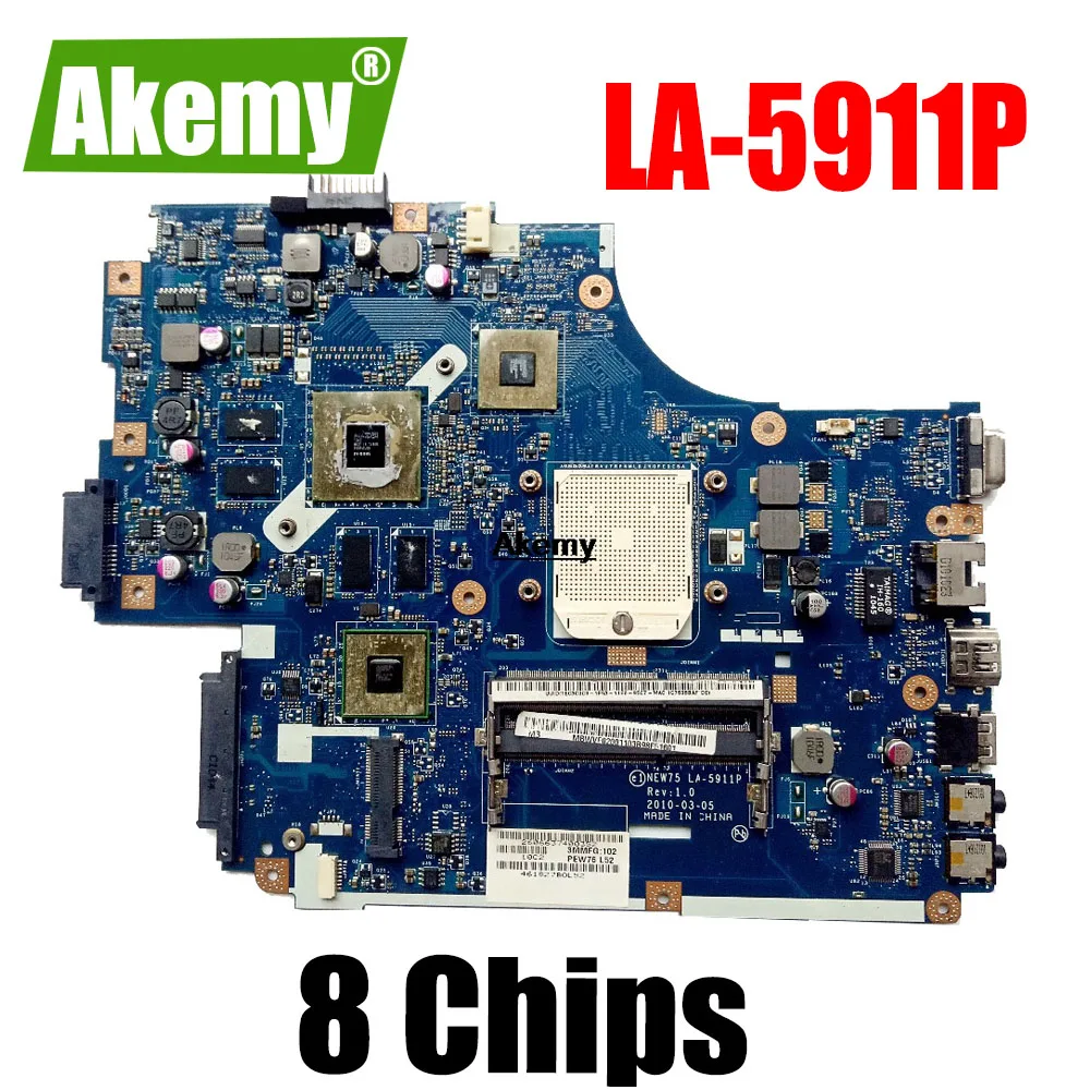 

Материнская плата для ноутбука Acer ASPIRE 5551G 5552G MBR4302001 NEW75 LA-5911P REV: 1,0 с графической картой 8 чипов
