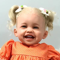 new 56cm reborn baby silly smile mila princess toddler doll lifelike cute babies very soft cotton body silicone dolls toy gifts