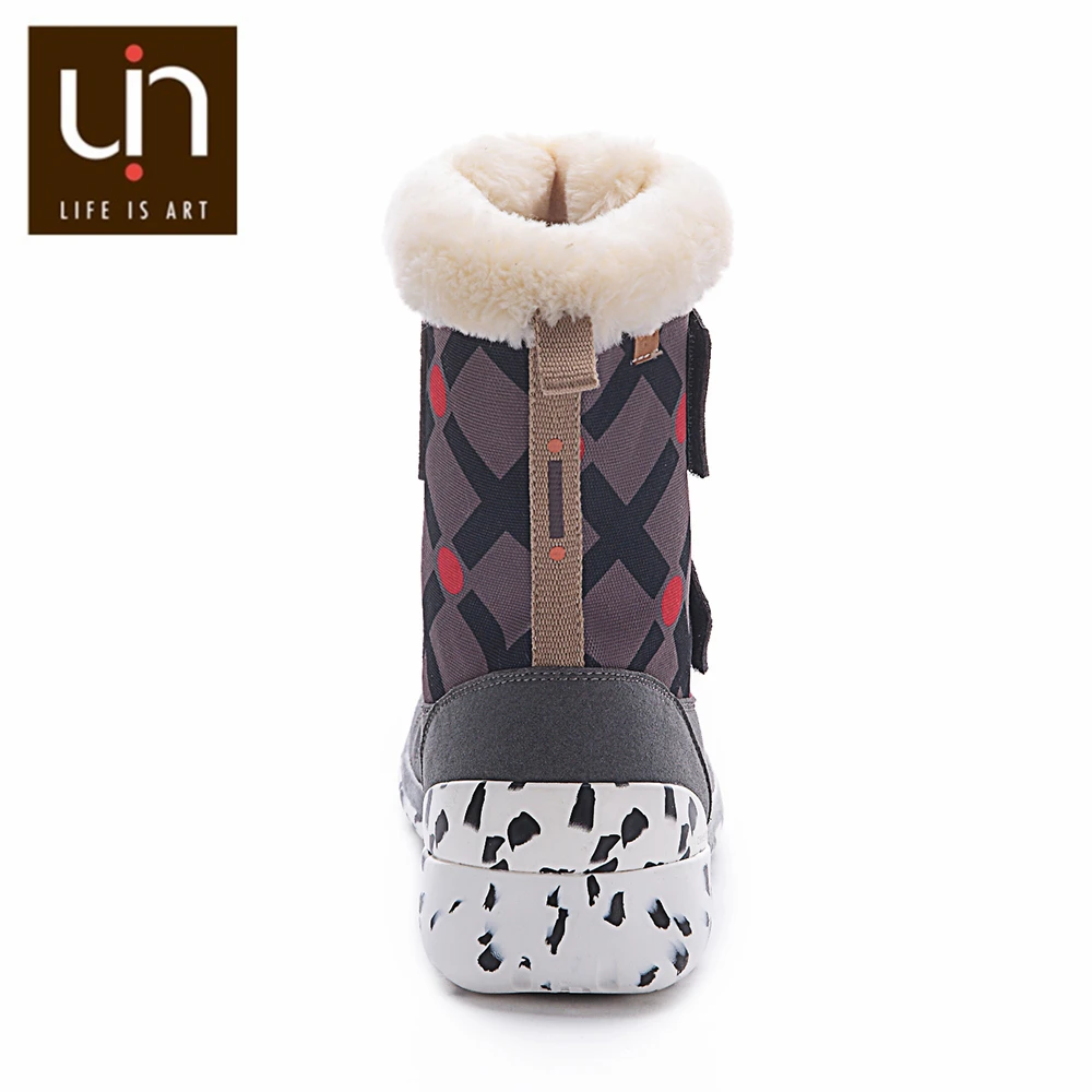 UIN Ashmole/теплые осенние модные ботинки для женщин/мужчин микроволокнистая замша