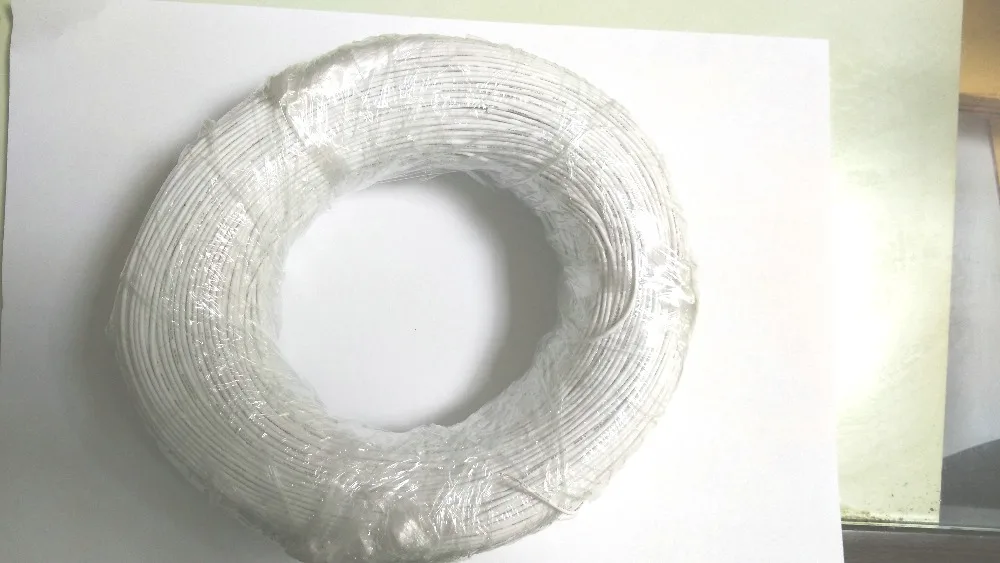 

1 Катушка высокого напряжения силиконовая линия Белый кабель 305 м 3кВ 150 градусов Цельсия Новый