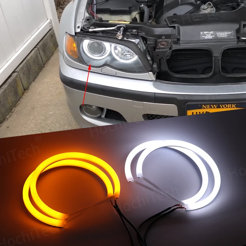 Хлопковый светодиодный светильник Angel Eye Halo Switchback двухцветный для BMW 3 серии E46 316i