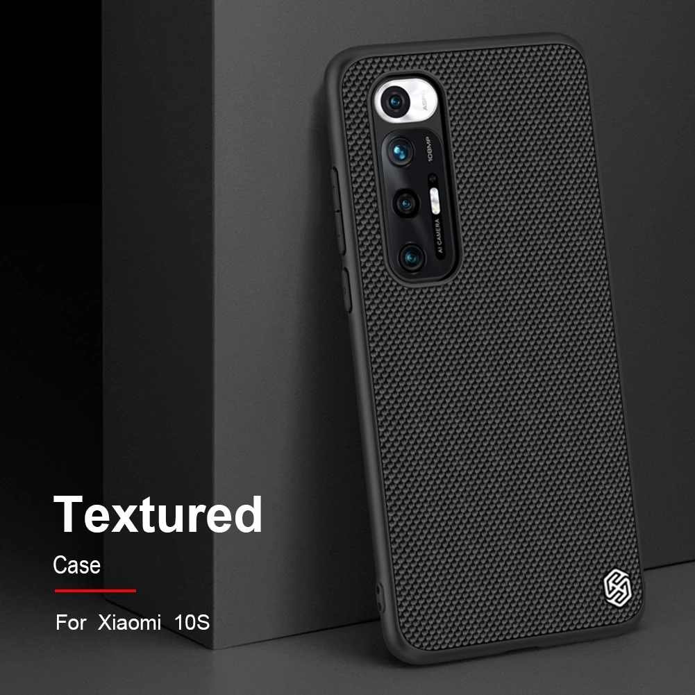 

for Xiaomi Mi 10s Case Cover NILLKIN Textured Nylon Fiber Soft TPU Hard PC Panel Back Cover Case for Xiaomi 10s Mi10s