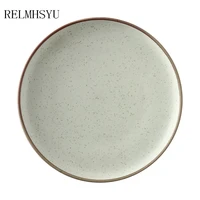 1pc relmhsyu japanese style ceramic eating bowl simple small rice bowl round food dish plate tableware set household