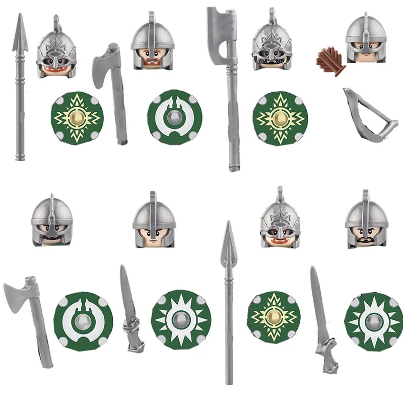 KT1046 средневековый рыцарь воин шлем щит оружие Броня экшн-фигурка строительные
