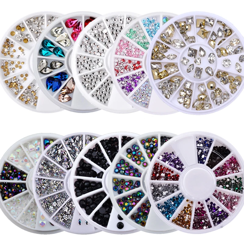 Смешанные Цвет камень AB ногтей Стразы небольшой нерегулярные бусины 3D &quotсделай