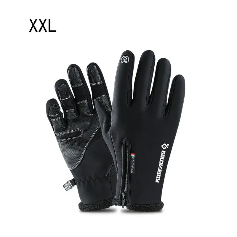 Черный Unisex Touchscreen Winter Thermal Warm Cycling Bicycle Bike Ski Outdoor Camping Hiking Motorcycle Gloves Sports Full Finger - Цвет: Черный