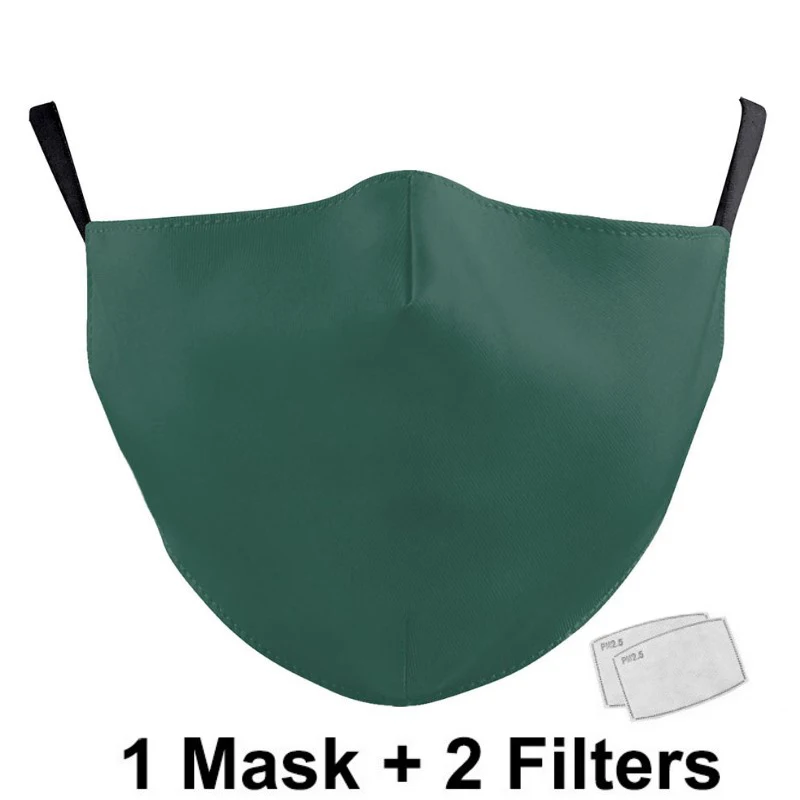 

Breathable mask with filter cotton solid color reusable washable mask with filter chip anti haze anti dust mask
