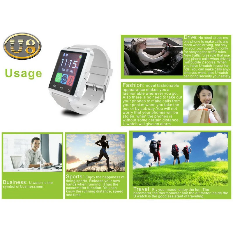 GEJIAN Bluetooth Музыкальные спортивные умные часы U8 портативные мониторинг здоровья