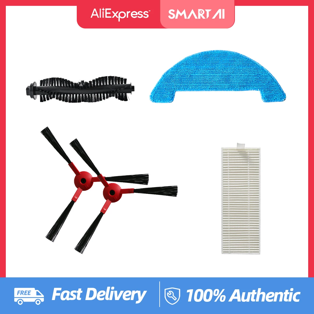 

SmartAI Robot Vacuum Cleaner G50-Water Tank Filter Element-Vacuum Brush-Filter-Mop G50 Robot Vacuum Cleaner Accessory Kit