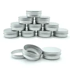 10 шт. 5-60 мл серебряная нить многоразовая пустая алюминиевая баночка для крема жестяная Косметическая кастрюля бальзам для губ контейнеры для чая для ногтей