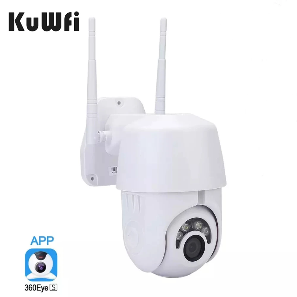 KuWFi 1080P наружная Wifi камера WiFi IP 2MP Беспроводная PTZ скоростная купольная CCTV ИК