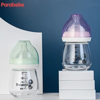 parabebe newborn glass baby bottle 150ml baby feeding milk glass bottles baby boy bottle cute water bottle for kids bpa free
