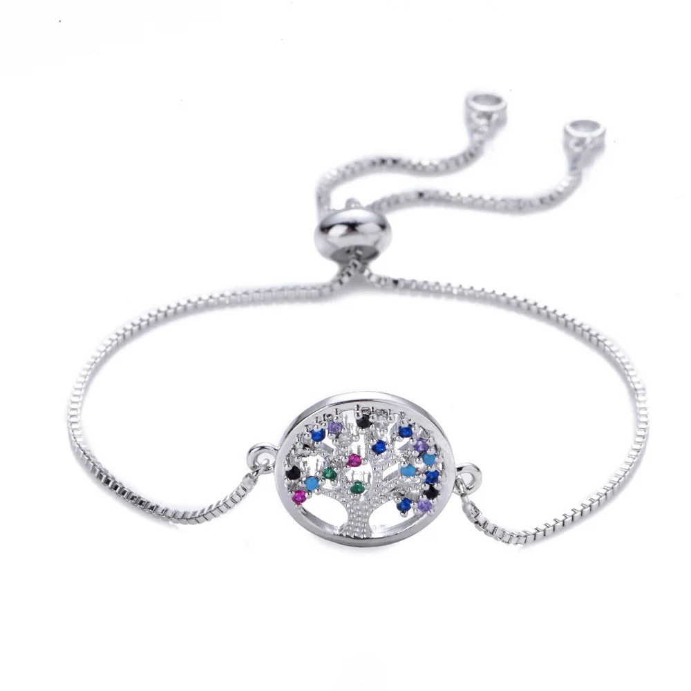 ААА многоцветные радужные кубические циркониевые камни Дерево жизни на удачу