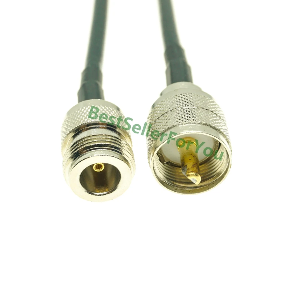 

N type female to UHF PL259 PL-259 male RF pigtail jumper RG58 adapter cable