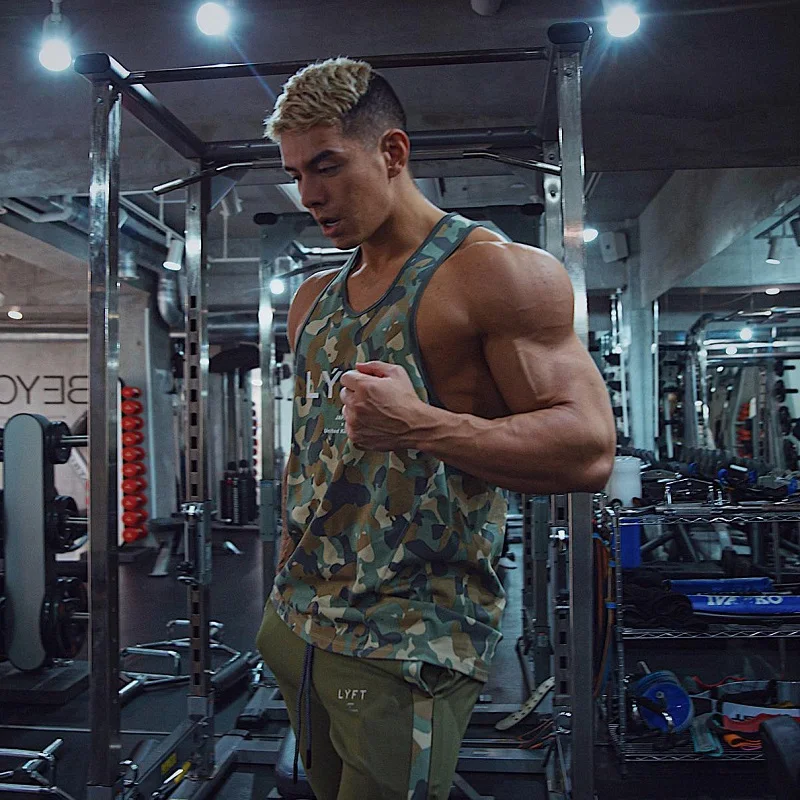 

Sports Camouflage Vest Jogging Training Breathable Stretch Leisure Sleeveless Casual Vest Ropa Para Ejercicio Running Workout