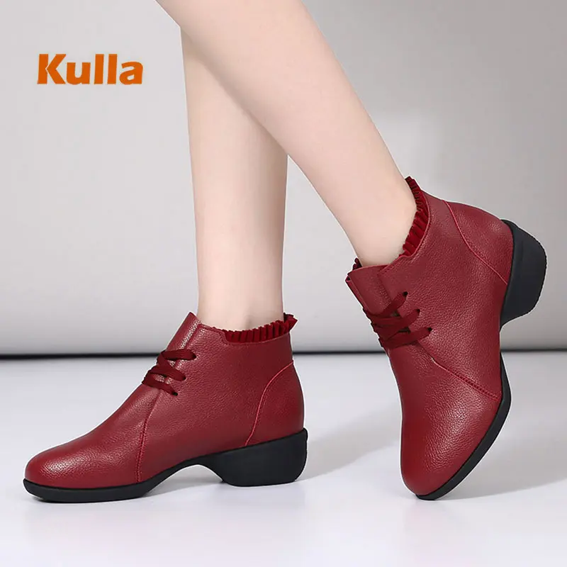 Women Dance Shoes Jazz Woman's Modern Dancing Shoes Autumn Winter White Black Soft Bottom Size 35-41 Square Sports Female Shoes