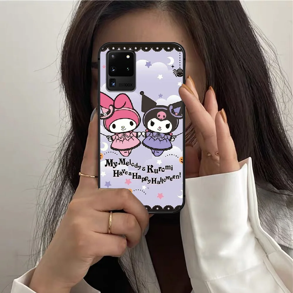 

Kawaii Cartoon Cute Kuromis Phone Case For Samsung Galaxy S 7 21 Note 8 9 10 20 E FE Ultra Plus black Back 3D Coque Fashion