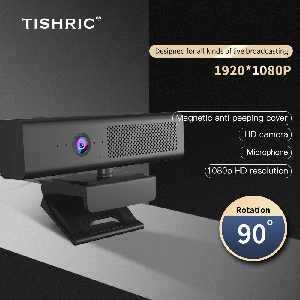 

Веб-камера TISHRIC H720 с автофокусом, 1080P, с микрофоном